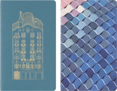 Набор Moleskine Limited Edition Casa Batllo (блокнот 2шт), блокнот Cahier, Large, линейка, синий