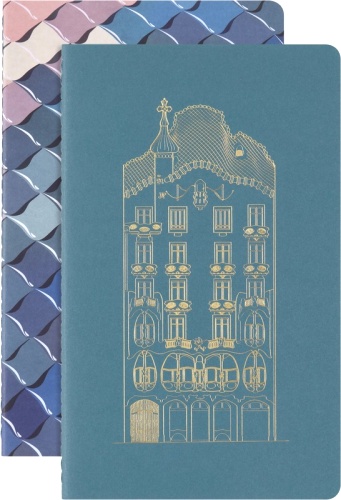 Набор Moleskine Limited Edition Casa Batllo (блокнот 2шт), блокнот Cahier, Large, линейка, синий