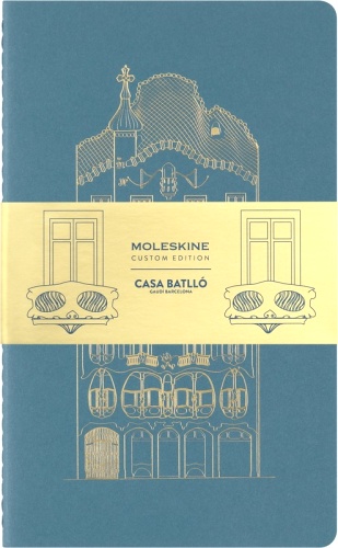 Набор Moleskine Limited Edition Casa Batllo (блокнот 2шт), блокнот Cahier, Large, линейка, синий