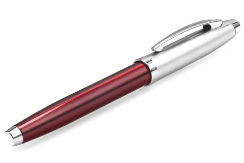 Ручка-роллер Sheaffer 100, Brushed Chrome Plated Cap Red Barrel Nickel CT