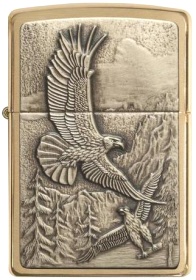  Зажигалка Zippo Eagles с покрытием Brushed Brass