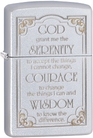  Зажигалка Zippo Serenity Prayer Classic с покрытием Satin Chrome™