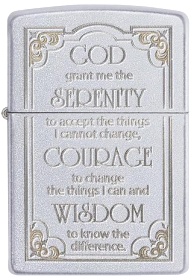  Зажигалка Zippo Serenity Prayer Classic с покрытием Satin Chrome™