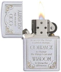  Зажигалка Zippo Serenity Prayer Classic с покрытием Satin Chrome™