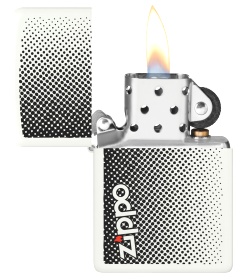 Зажигалка ZIPPO Logo с покрытием White Matte, латунь/сталь, белая, матовая, 38x13x57 мм