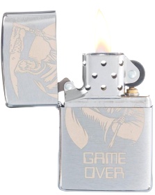 Зажигалка ZIPPO с покрытием Brushed Chrome, латунь/сталь,серебристая, 38x13x57 мм