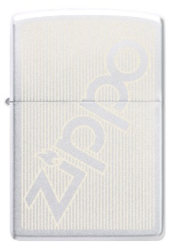 Зажигалка ZIPPO Logo с покрытием Satin Chrome, латунь/сталь, серебристая, матовая, 38x13x57 мм