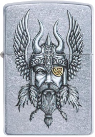  Зажигалка Zippo Viking Warrior с покрытием Street Chrome™