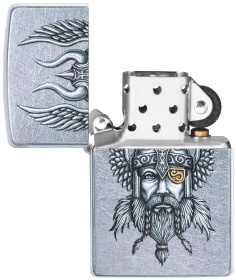  Зажигалка Zippo Viking Warrior с покрытием Street Chrome™