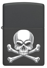 Зажигалка ZIPPO с покрытием Black Matte, латунь/сталь, серебристая, 38x13x57 мм