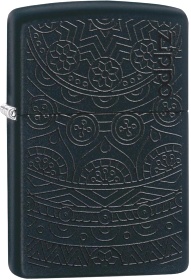  Зажигалка Zippo Tone on Tone Design с покрытием Black Matte