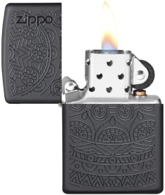  Зажигалка Zippo Tone on Tone Design с покрытием Black Matte