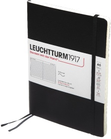  Блокнот Leuchtturm Classic, A5, 80 г/м2, 123 стр., в линейку, мягкая обложка, черный