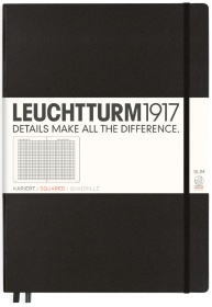  Блокнот Leuchtturm Master Slim, A4, 100 г/м2, 123 стр., в клетку, твердая обложка, черный