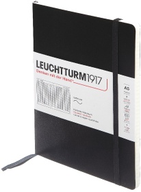  Блокнот Leuchtturm Classic, A5, 80 г/м2, 123 стр., в клетку, мягкая обложка, Черный