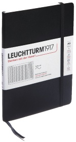  Блокнот Leuchtturm Classic, A5, 80 г/м2, 123 стр., в клетку, мягкая обложка, Черный