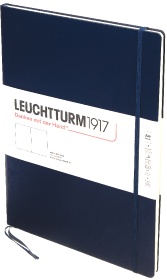  Блокнот Leuchtturm Master Slim, A4, 100 г/м2, 123 стр., нелинованная, твердая обложка, синий неви