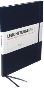  Блокнот Leuchtturm Master Slim, A4, 100 г/м2, 123 стр., нелинованная, твердая обложка, синий неви