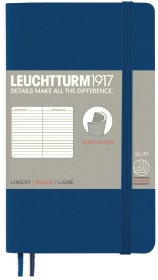  Блокнот Leuchtturm Classic, A6, 80 г/м2, 123 стр., в линейку, мягкая обложка, синий неви