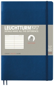  Блокнот Leuchtturm Classic, B6, 80 г/м2,  123 стр., в линейку, мягкая обложка, синий неви