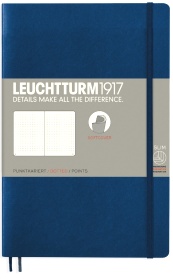  Блокнот Leuchtturm Classic, B6, 80 г/м2, 123 стр., в точку, мягкая обложка, синий неви