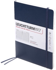  Блокнот Leuchtturm Classic, A5, 80 г/м2, 123 стр., в линейку, мягкая обложка, синий неви