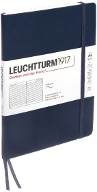  Блокнот Leuchtturm Classic, A5, 80 г/м2, 123 стр., в линейку, мягкая обложка, синий неви