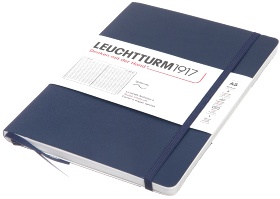  Блокнот Leuchtturm Classic, A5, 80 г/м2, 123 стр., в линейку, мягкая обложка, синий неви