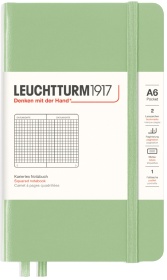  Блокнот Leuchtturm Classic, A6, 80 г/м2, 187 стр., в клетку, твердая обложка, Шалфей