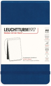  Блокнот Leuchtturm Portrait Pocket, A6, 80 г/м2, 184 стр., в точку, твердая обложка, синий неви