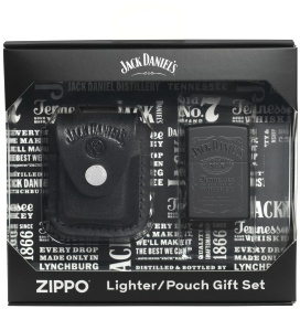  Набор Zippo Jack Daniels®: зажигалка с покрытием Black Matte и кожаный чехол в подарочной коробке