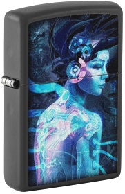  Зажигалка Zippo Cyborg Woman с покрытием Black Light