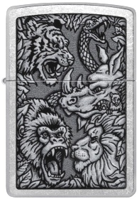  Зажигалка Zippo Jungle Design с покрытием Street Chrome