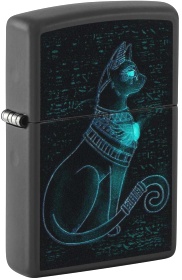  Зажигалка Zippo Spiritual Cat с покрытием Black Light