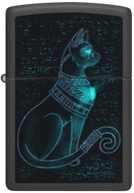  Зажигалка Zippo Spiritual Cat с покрытием Black Light