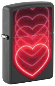  Зажигалка Zippo Hearts Design с покрытием Black Light