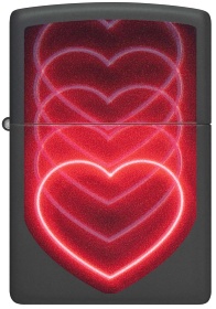  Зажигалка Zippo Hearts Design с покрытием Black Light