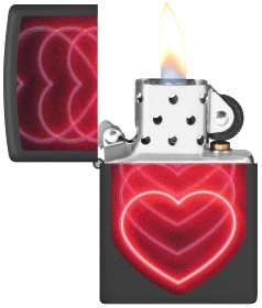  Зажигалка Zippo Hearts Design с покрытием Black Light