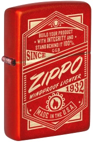  Зажигалка Zippo Classic с покрытием Metallic Red