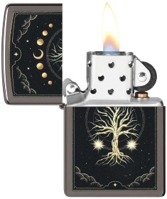  Зажигалка Zippo Mystic Nature Design с покрытием Black Ice®