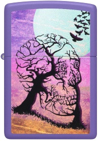  Зажигалка Zippo Skull Tree с покрытием Purple Matte