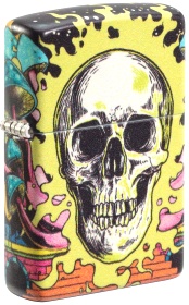  Зажигалка ZIPPO Skull Design с покрытием Glow In The Dark Green