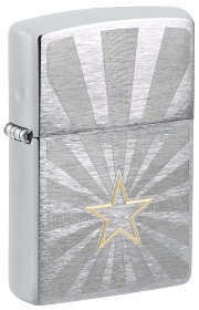  Зажигалка Zippo Star Design с покрытием Brushed Chrome