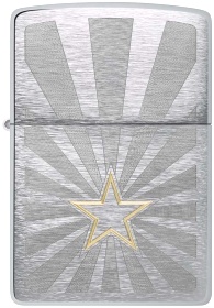  Зажигалка Zippo Star Design с покрытием Brushed Chrome