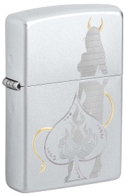  Зажигалка Zippo Devilish Ace с покрытием Satin Chrome