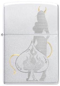  Зажигалка Zippo Devilish Ace с покрытием Satin Chrome