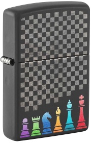  Зажигалка Zippo Chess Pieces с покрытием Black Matte