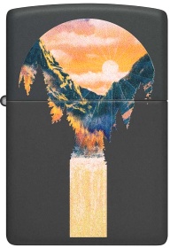  Зажигалка Zippo Mountain Waterfall с покрытием Black Light