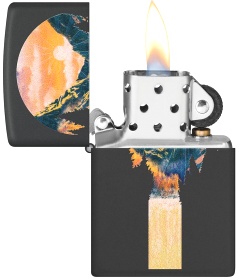  Зажигалка Zippo Mountain Waterfall с покрытием Black Light