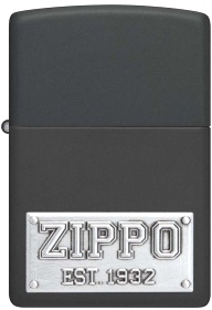  Зажигалка Zippo License Plate с покрытием Black Matte